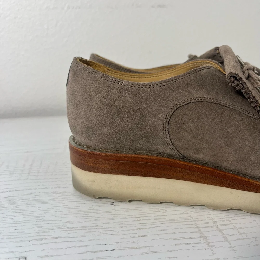 The Office Of Angela Scott Tan Suede Mr. Derby Wedge Oxford Size 38 US 8